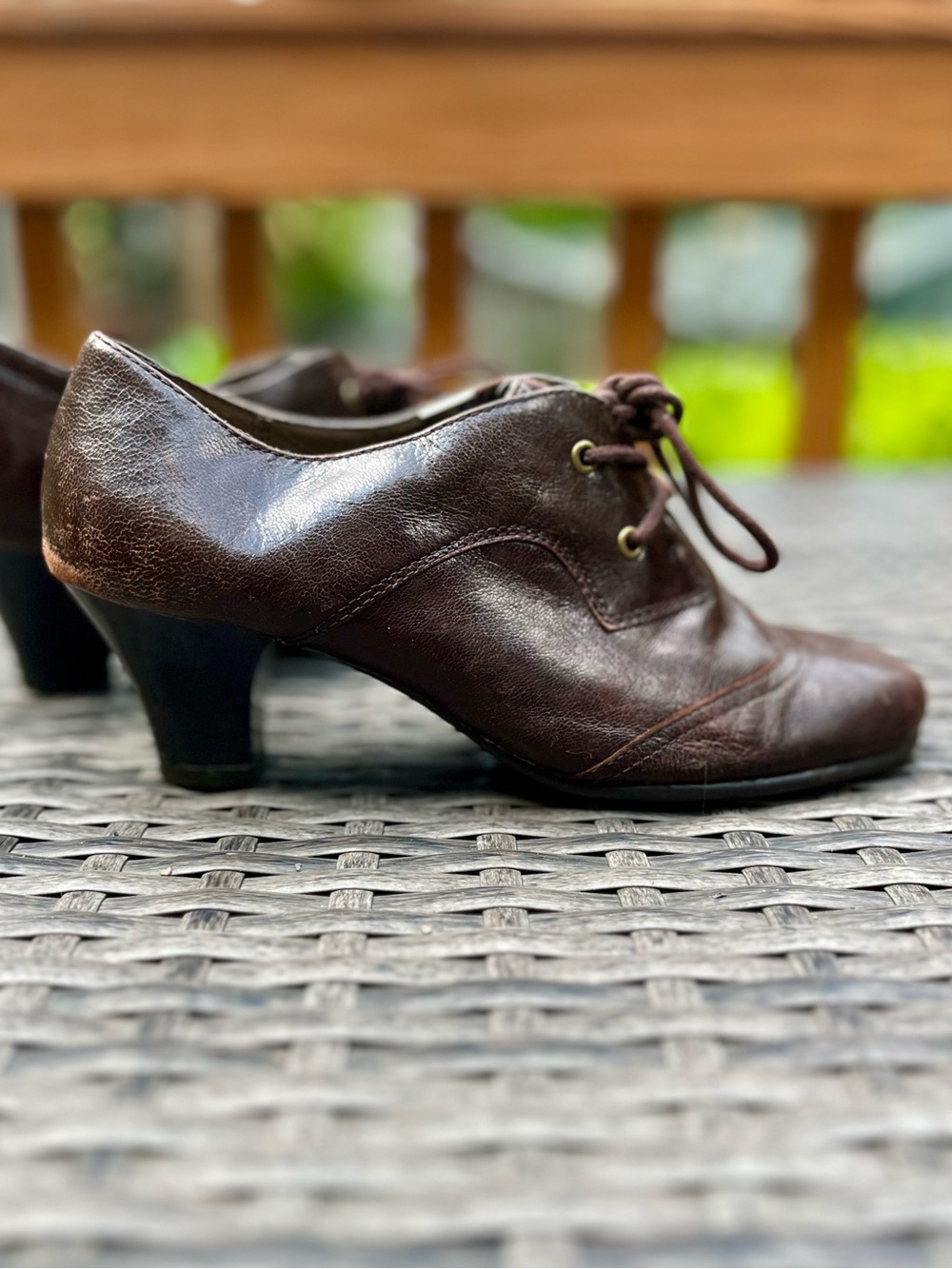 Aerosoles Aristocrat Brown Oxfords Lace-Up Vintage-Inspired Heels - Picture 4 of 9